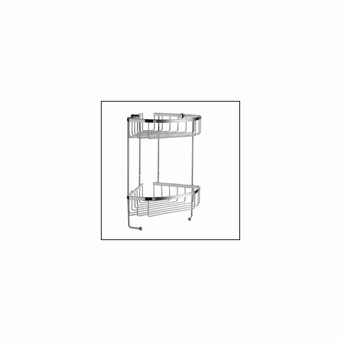 Smedbo DK2031 Sideline Design Double Basket Polished Chrome Depth=8 inch, Width= 8 inch, Height= 15.75 inch.