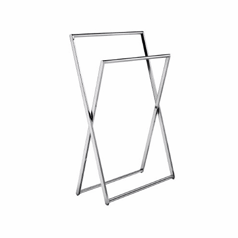Smedbo FK309 Towel Rail Freestanding Polished Chrome Depth=10 inch, Width= 24 inch, Height= 35 inch.