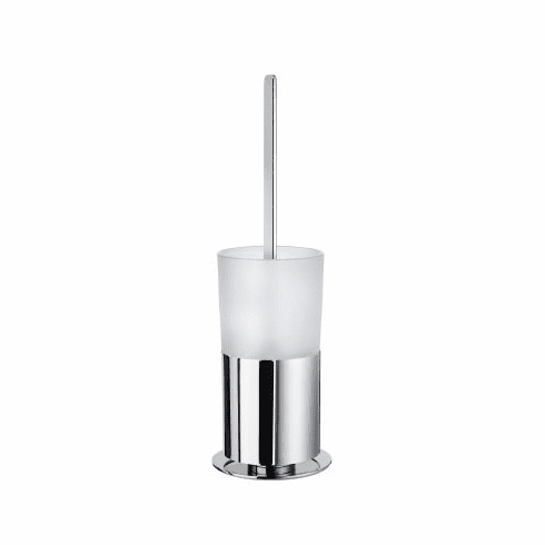 Smedbo FK311 Toilet Brush Free Standing Chrome/Frosted Glass Depth=17.25 inch, Width= 5.5 inch, Height= 5.5 inch.