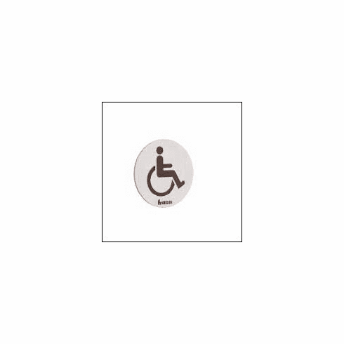 Smedbo FS959 Restroom Sign Handicapped Brushed Depth=0.25 inch, Width= 3 inch, Height= 3 inch.