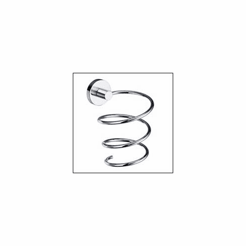 Smedbo HK323 Home Holder For Hairdryer Polished Chrome Depth=4.25 inch, Width= 5.75 inch, Height= 8.25 inch.