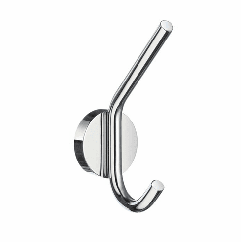Smedbo HK358 Home Bath Robe Hook Polished Chrome Depth=1.75 inch, Width= 1.75 inch, Height= 9 inch.