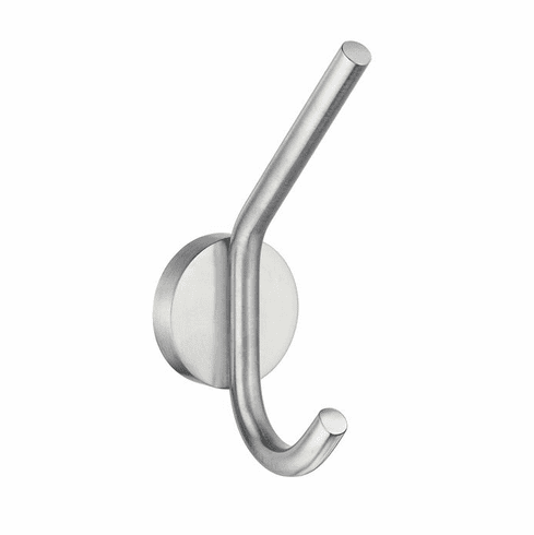 Smedbo HS358 Home Bath Robe Hook Brushed Chrome Depth=1.75 inch, Width= 1.75 inch, Height= 9 inch.