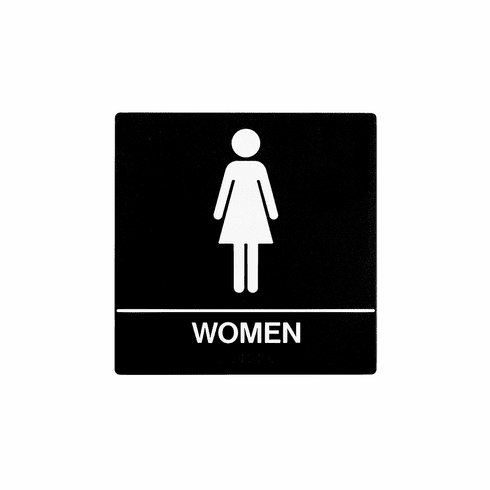 SPECIALIZED SB440-BLACK 8X8 Women Wall Sign With Braille