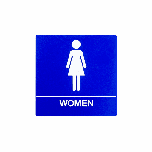 SPECIALIZED SB440-BLUE 8X8 Women Wall Sign With Braille