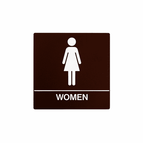 SPECIALIZED SB440-BROWN 8X8 Women Wall Sign With Braille