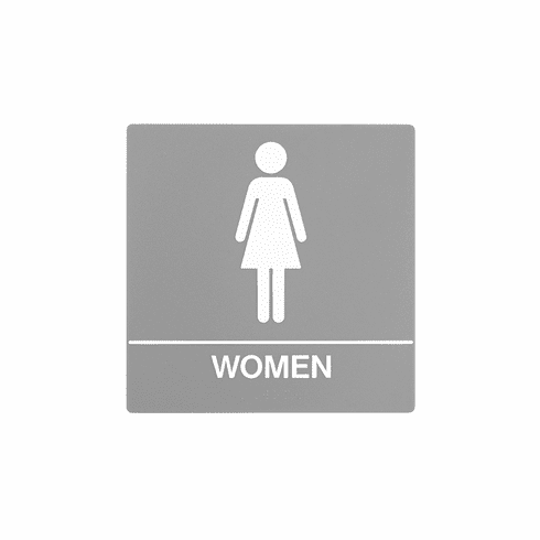 SPECIALIZED SB440-GRAY 8X8 Women Wall Sign With Braille