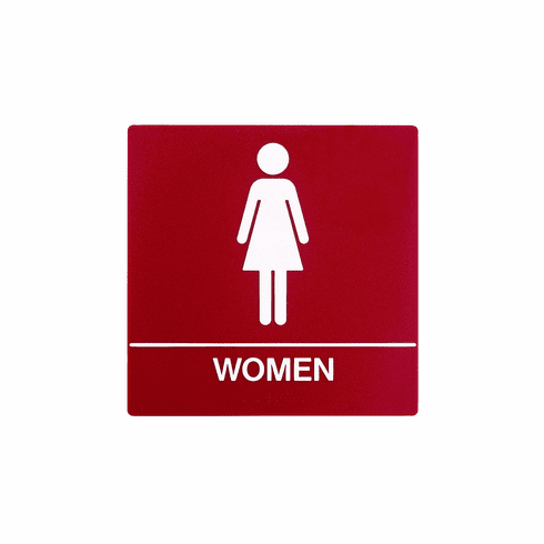 SPECIALIZED SB440-RED 8X8 Women Wall Sign With Braille