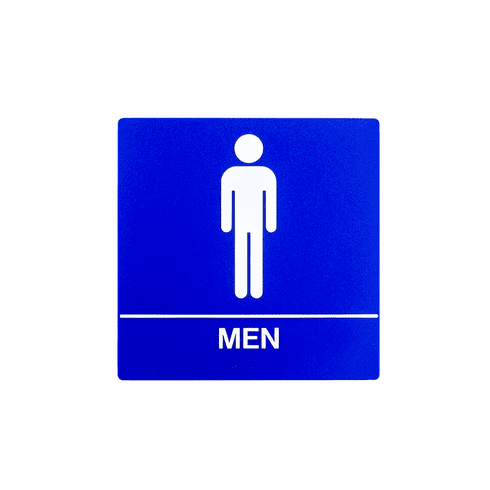 SPECIALIZED SB441-BLUE 8X8 Men Wall Sign With Braille