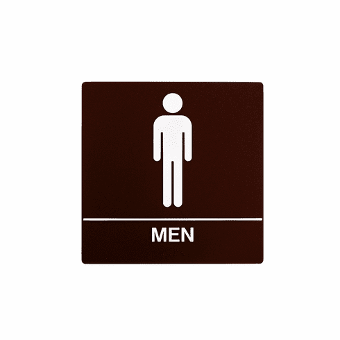 SPECIALIZED SB441-BROWN 8X8 Men Wall Sign With Braille