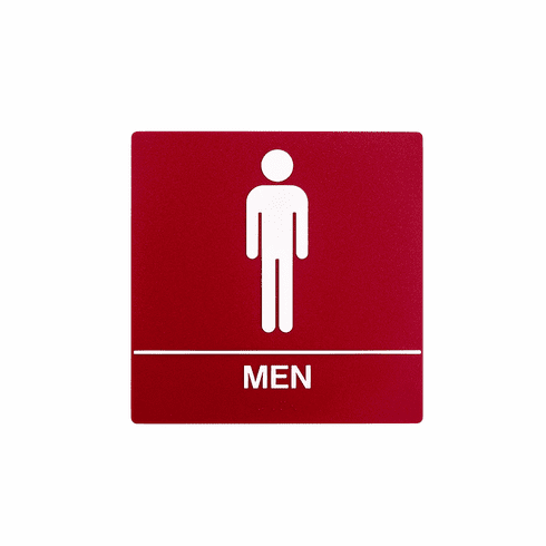 SPECIALIZED SB441-RED 8X8 Men Wall Sign With Braille