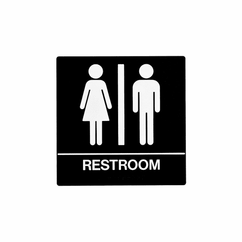 SPECIALIZED SB442-BLACK 8X8 Unisex Wall Sign With Braille