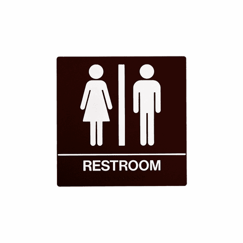 SPECIALIZED SB442-BROWN 8X8 Unisex Wall Sign With Braille