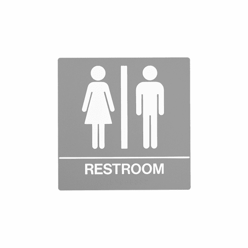 SPECIALIZED SB442-GRAY 8X8 Unisex Wall Sign With Braille