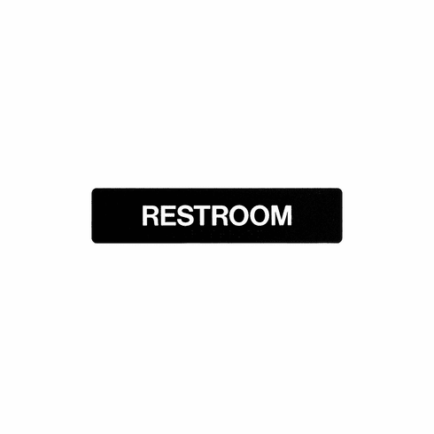 SPECIALIZED SB447-BLACK 1-3/4"X8" Restroom Sign With Braille