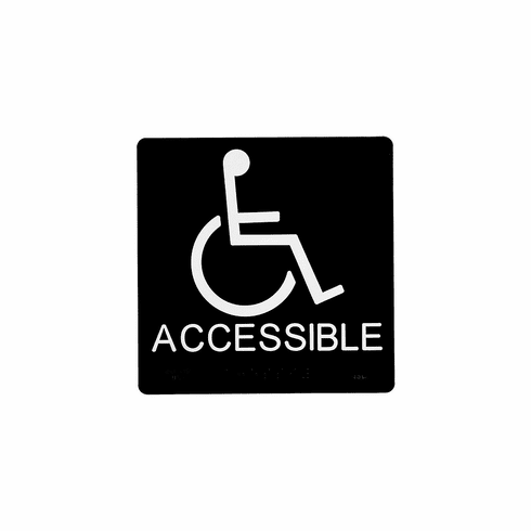 SPECIALIZED SB453-BLACK 6"X6" Accessible Symbol With Braille