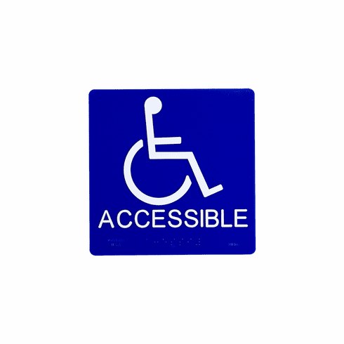 SPECIALIZED SB453-BLUE 6"X6" Accessible Symbol With Braille