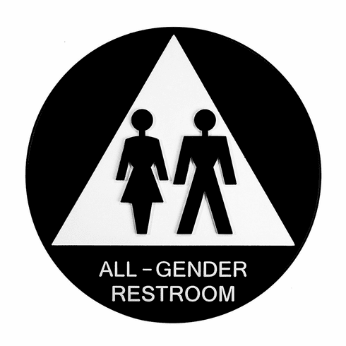 SPECIALIZED SBH12AG-BLACK 12" Cir/Tri All Gender Door Sign