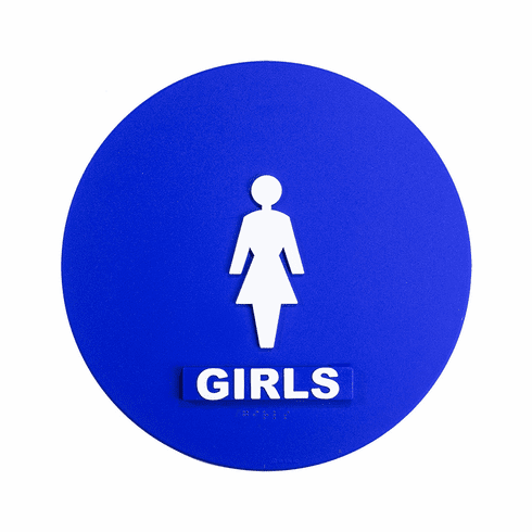 SPECIALIZED SBH12GIRLS-BLUE 12" Circle Girls Door Sign