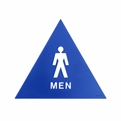 SPECIALIZED SBH12M-BLUE 12" Triangle Men Door Sign