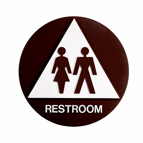 SPECIALIZED SBH12U-BROWN 12" Circle/Triangle Unisex Door Sign
