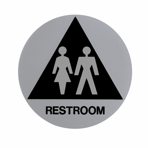 SPECIALIZED SBH12U-GRAY-BLACK 12" Circle/Triangle Unisex Door Sign