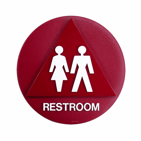 SPECIALIZED SBH12U-RED 12" Circle/Triangle Unisex Door Sign