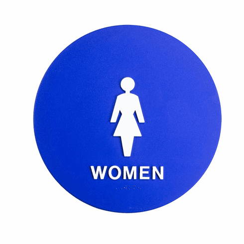 SPECIALIZED SBH12W-BLUE 12" Circle Women Door Sign