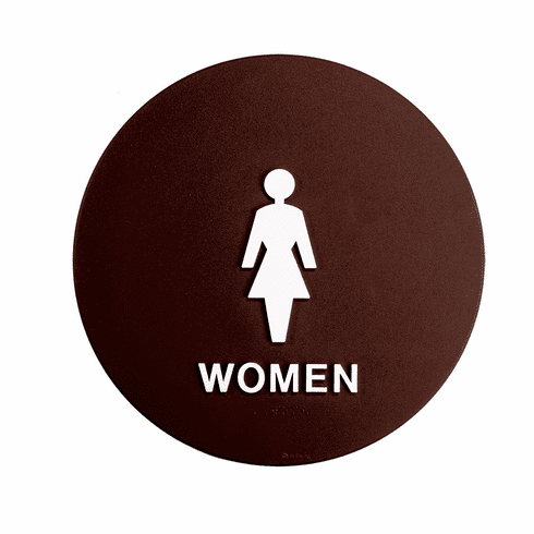 SPECIALIZED SBH12W-BROWN 12" Circle Women Door Sign