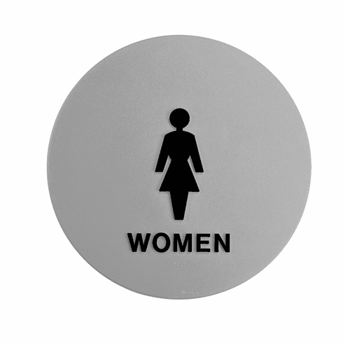 SPECIALIZED SBH12W-GRAY-BLACK 12" Circle Women Door Sign