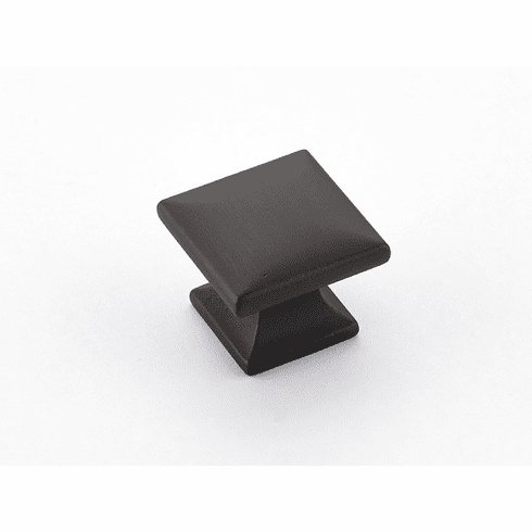 Schaub 219-ABZ Northport, Smooth Square Knob, Ancient Bronze, 1-3/8" dia