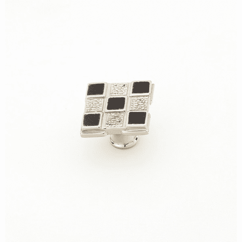 Schaub 671-B-PN Avalon Bay,Square Knob,9 sections,Black Mother of Pearl inlaid on Solid Brass,Polished Nickel Finish