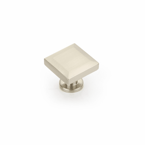 Schaub 551-BN Heathrow, Square Knob, Brushed Nickel, 1-1/4"