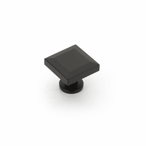 Schaub 551-MB Heathrow, Square Knob, Matte Black, 1-1/4"