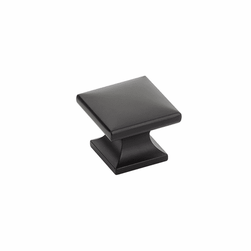 Schaub 219-MB Northport, Smooth Square Knob, Matte Black, 1-3/8" dia
