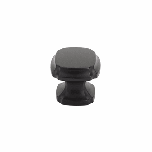 Schaub 882-MB Empire, Squre Knob, Matte Black, 1-3/8" dia