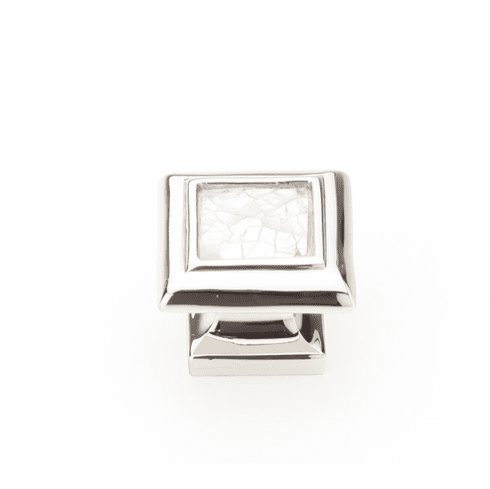 Schaub 818-MOP-PN Mother of Pearl,Square Knob with Mother of Pearl Inlay and Polished Nickel,1-1/4" dia