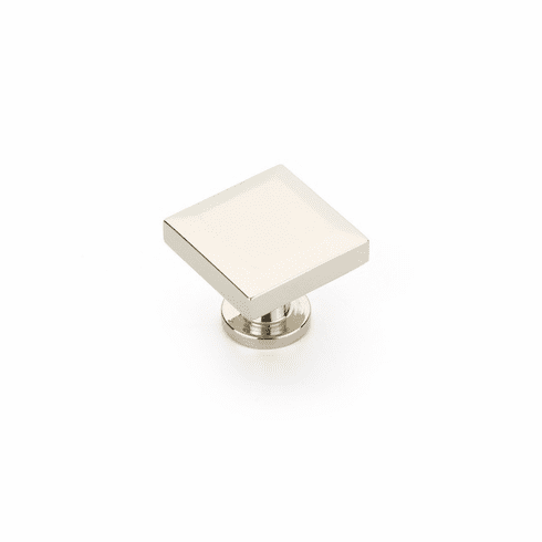 Schaub 551-PN Heathrow, Square Knob, Polished Nickel, 1-1/4"