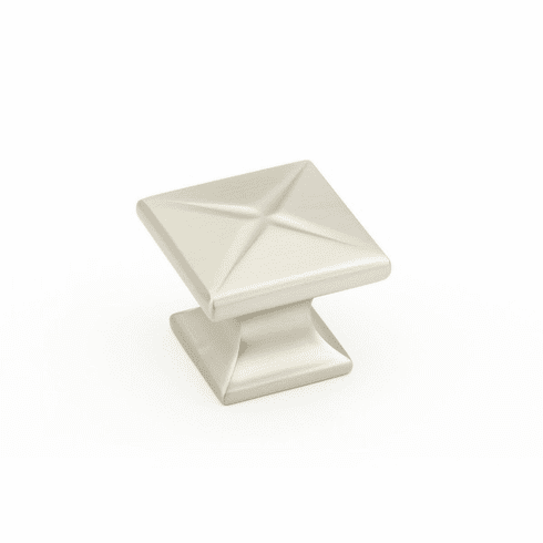 Schaub 215-15 Northport, Square Knob, Satin Nickel, 1-3/8" dia