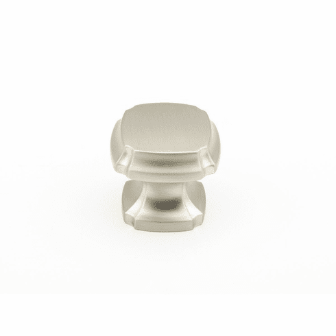 Schaub 882-15 Empire, Squre Knob, Satin Nickel, 1-3/8" dia