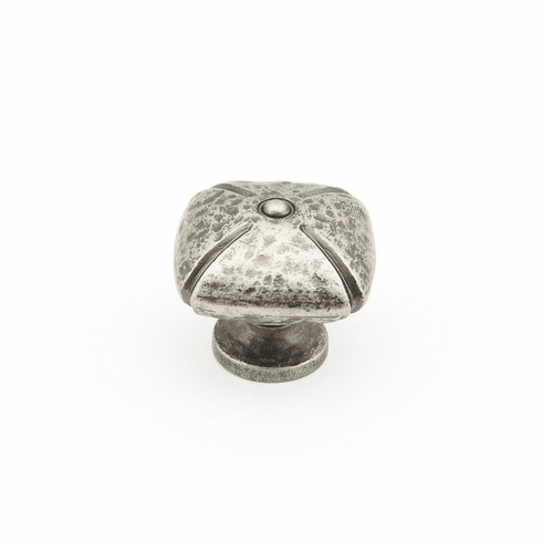 Schaub 251-VN Siena, Knob, Square, Vibra Nickel, 1-1/2" dia