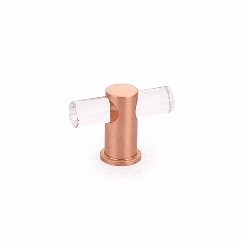 Schaub 401-BRG Lumiere, adjustable, acrylic T-knob with Brushed Rose Gold stem