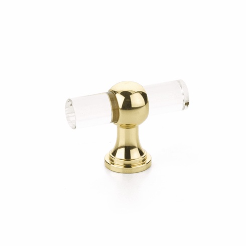 Schaub 411-03 Lumiere Transitional, Acrylic T-knob with Polished Brass stem