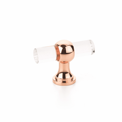 Schaub 411-PRG Lumiere Transitional, Acrylic T-knob with Polished Rose Gold stem