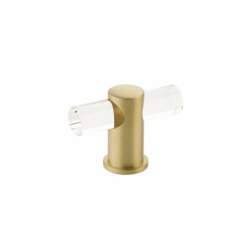 Schaub 401-SB Lumiere, adjustable, acrylic T-knob with Satin Brass stem