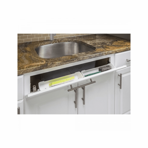 TO14S-R 14-13/16" Wide Sink Tipout Tray Pack. White Plastic
