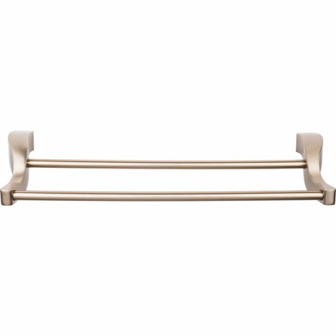Top Knobs AQ7BB Aqua Bath Towel Bar 18 Inch Double Brushed Bronze