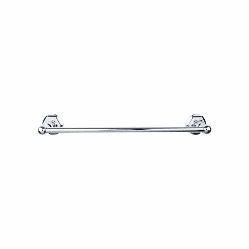 Top Knobs ED10PCB Edwardian Bath 30" Single Towel Bar - Polished Chrome - Hex Backplate PC