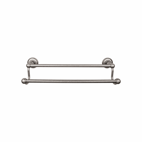 Top Knobs ED11APD Edwardian Bath 30" Double Towel Bar - Antique Pewter - Plain Backplate AP