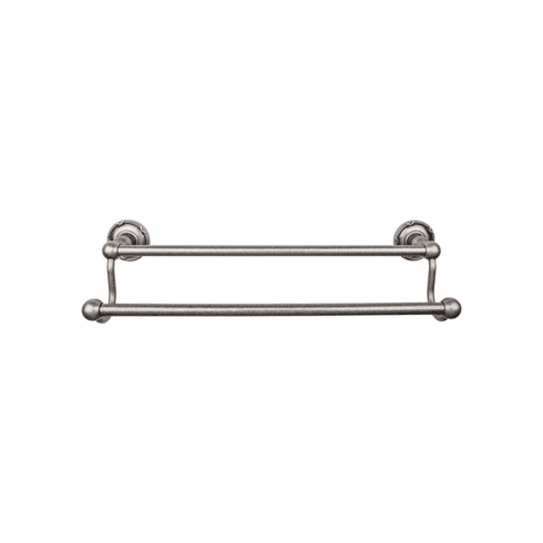 Top Knobs ED11APE Edwardian Bath 30" Double Towel Bar - Antique Pewter - Ribbon Backplate AP